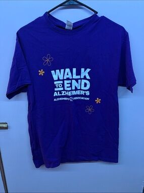 Fruit of the Loom Purple Charity Walk T‑Shirt with White Print
